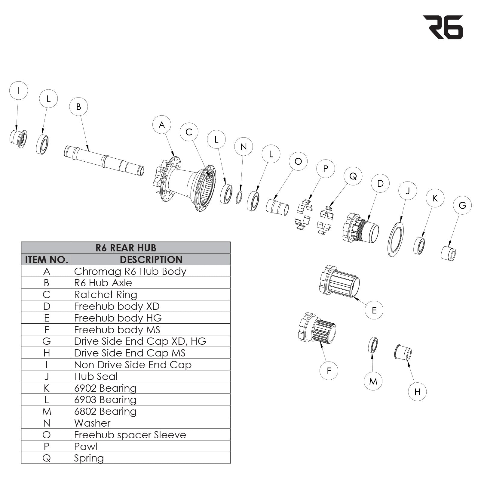 R6 Rear Hub